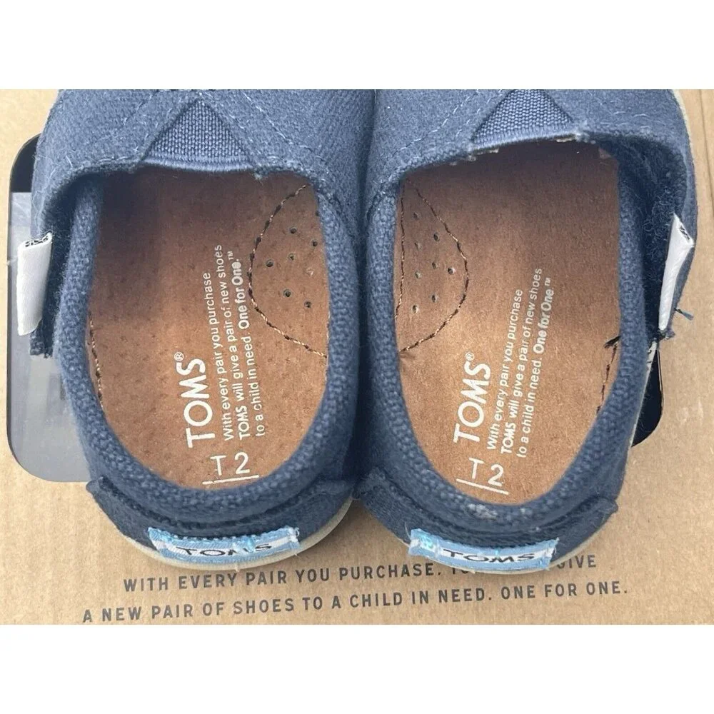 TOMS CRIB ALPARGATA Shoes Size 2 Baby Girls Boys‎ Blue